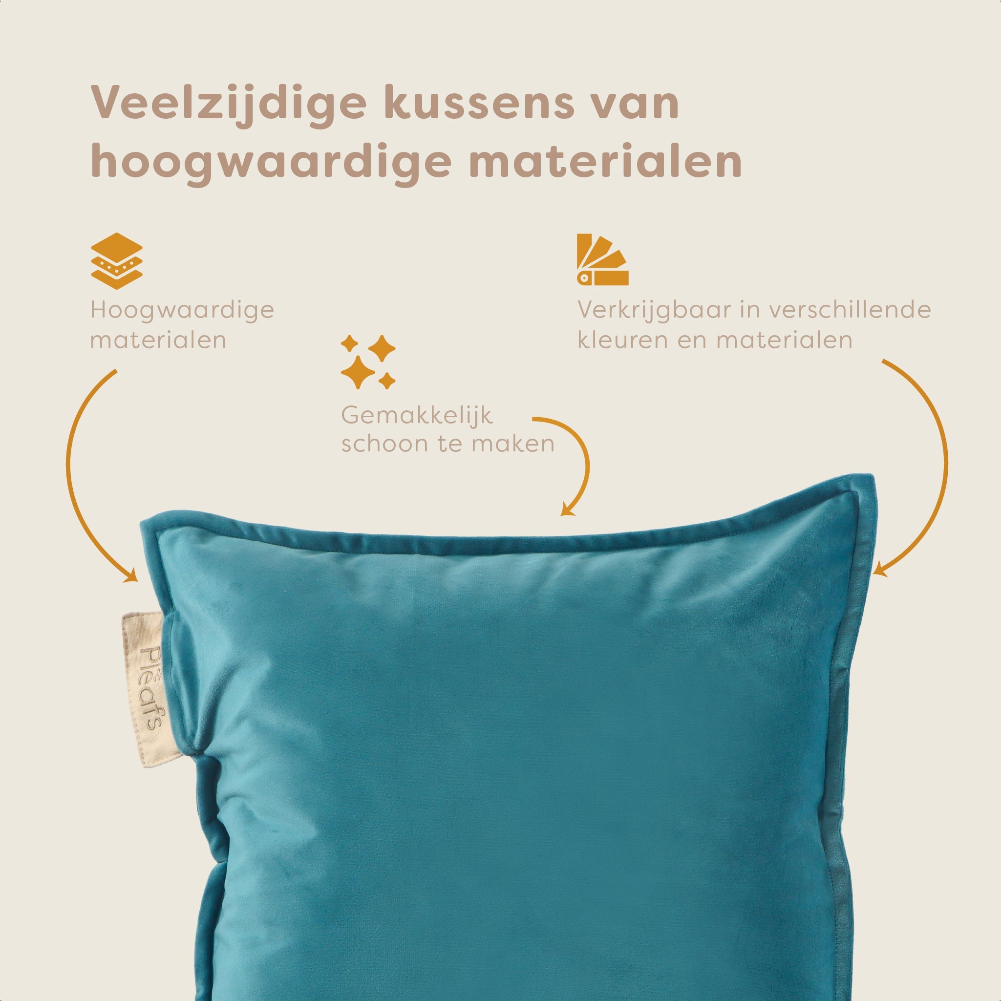 Pleafs® Sierkussen Plush 45x45cm Wedgewood