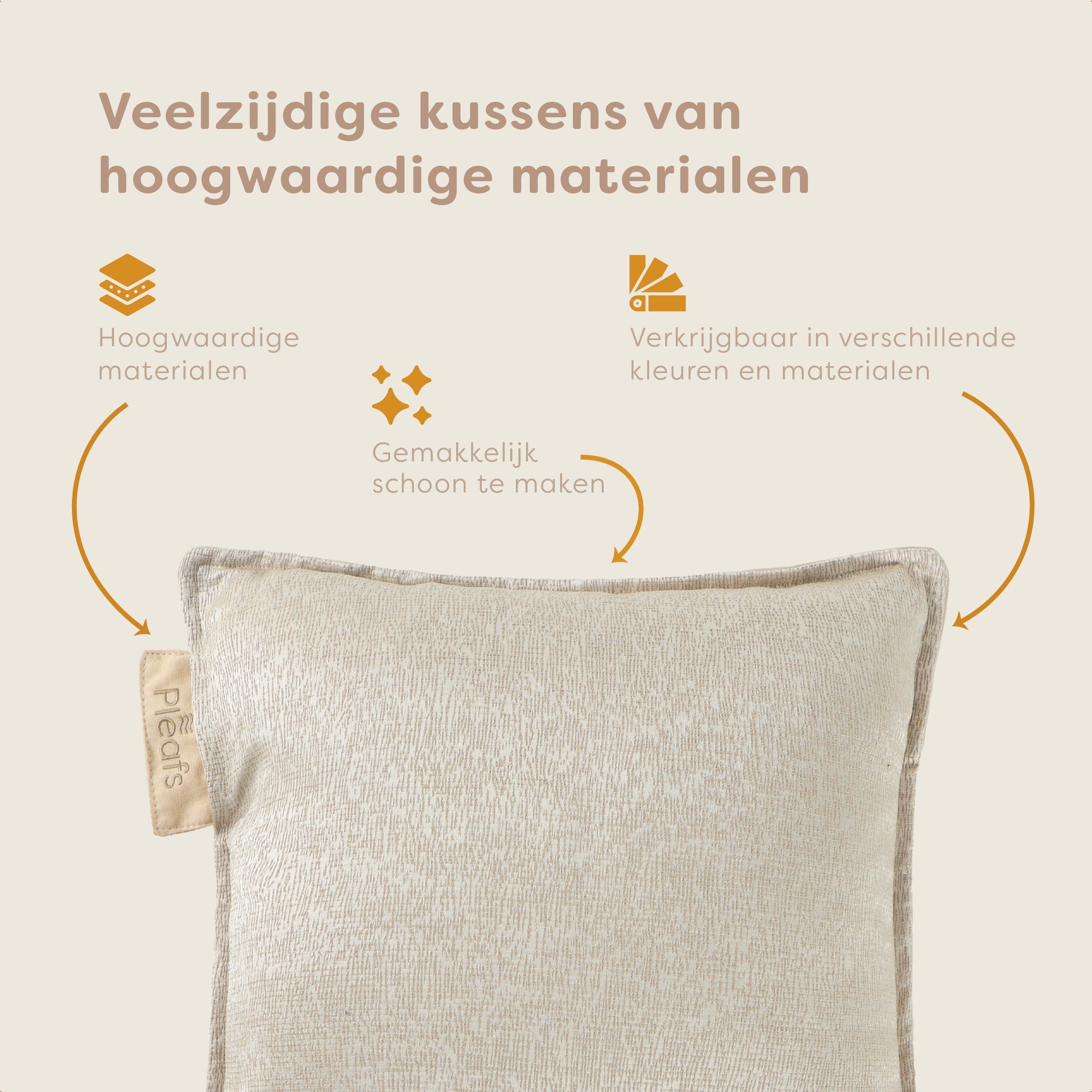 Pleafs® Sierkussen Boho 45x45cm Dark Vanilla