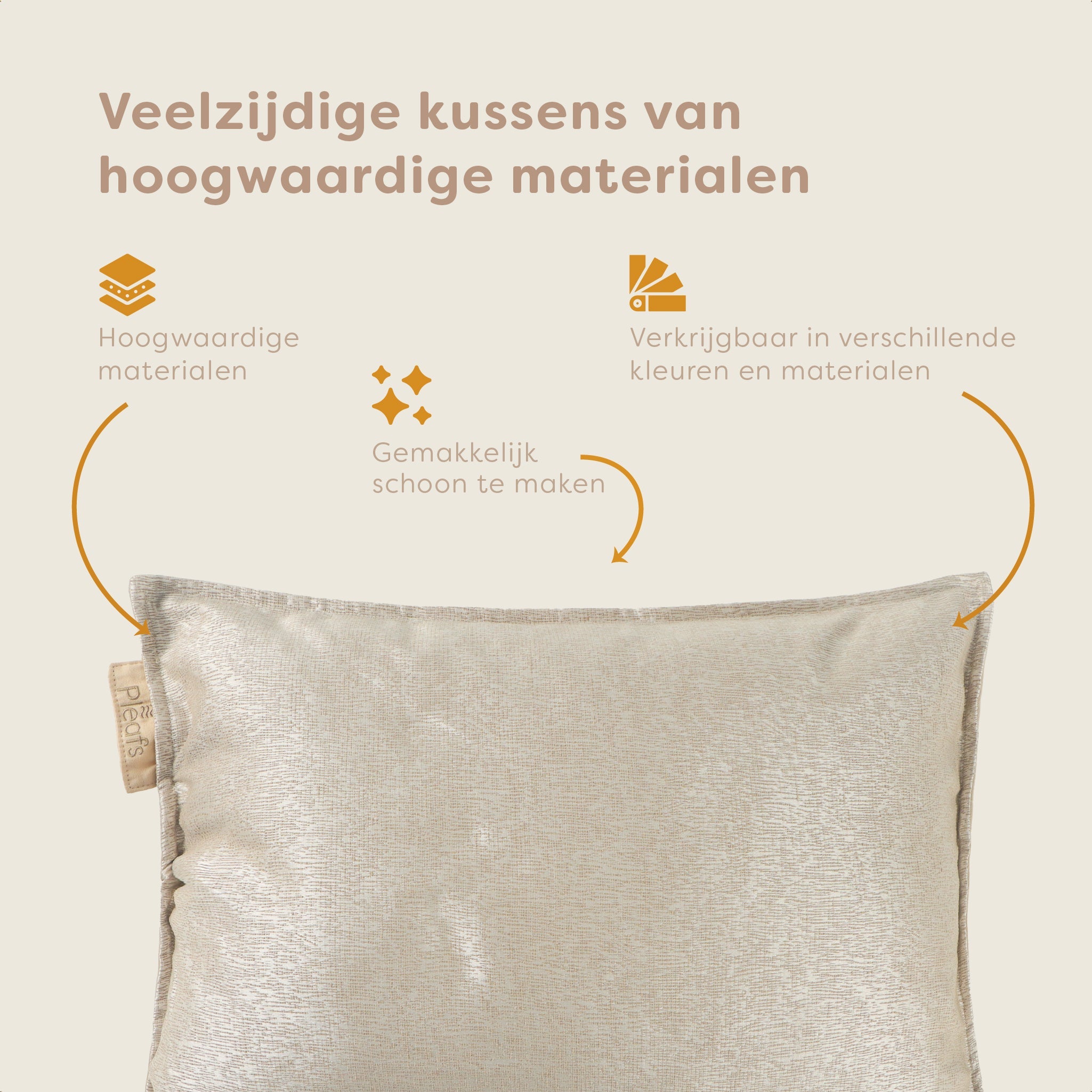 Pleafs® Sierkussen Boho 45x60cm Dark Vanilla