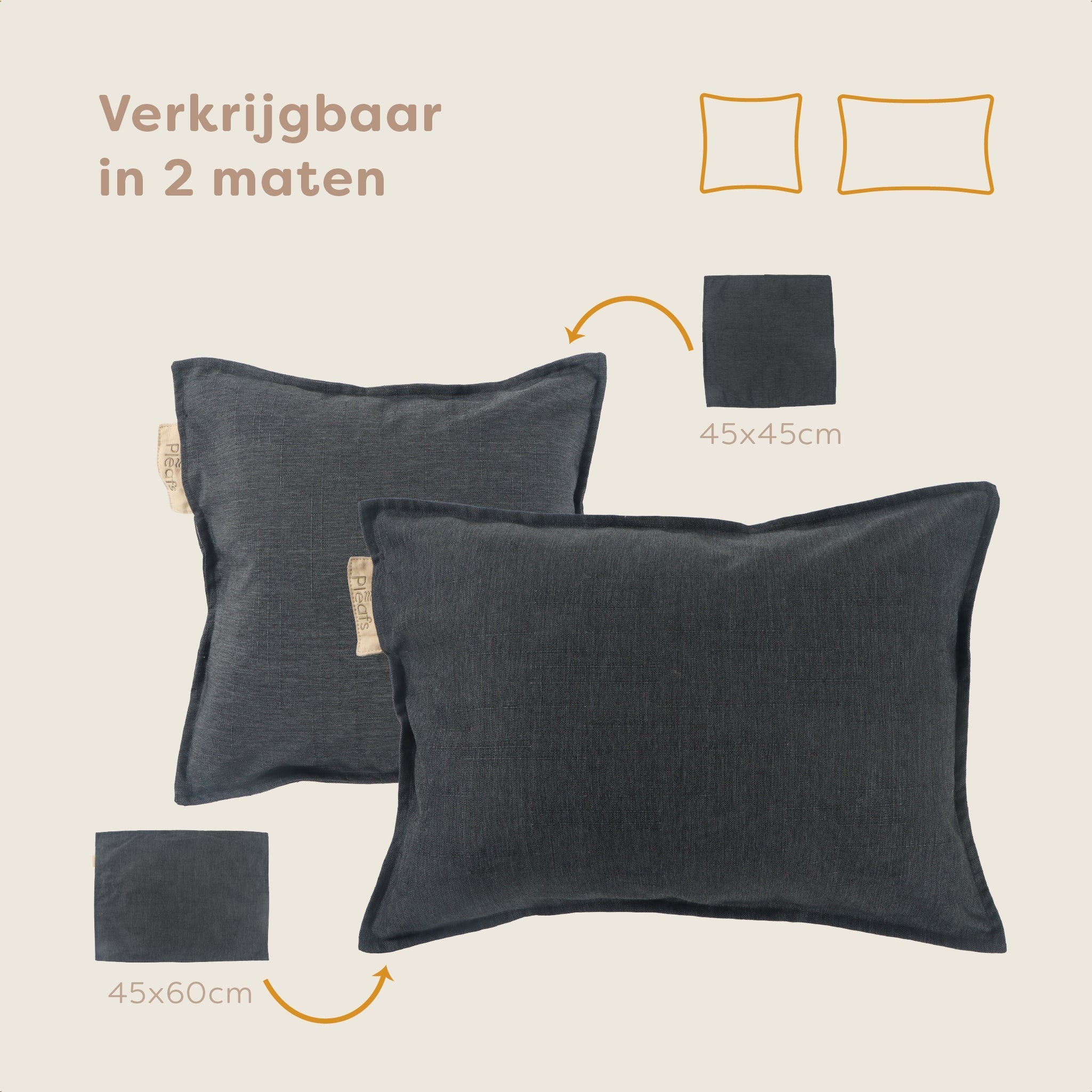 Pleafs® Hoes Outdoor 45x45cm Carbon