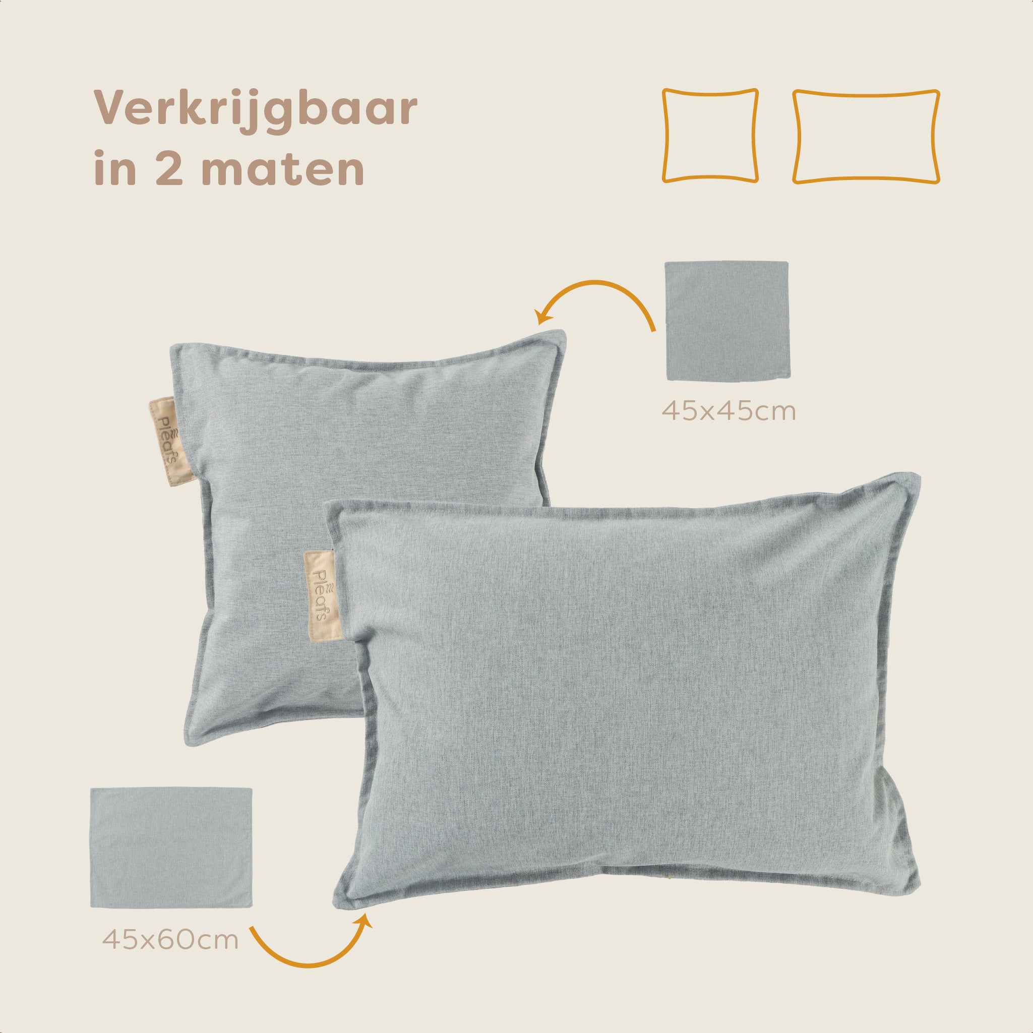 Pleafs® Hoes Outdoor 45x45cm Spanich Grey
