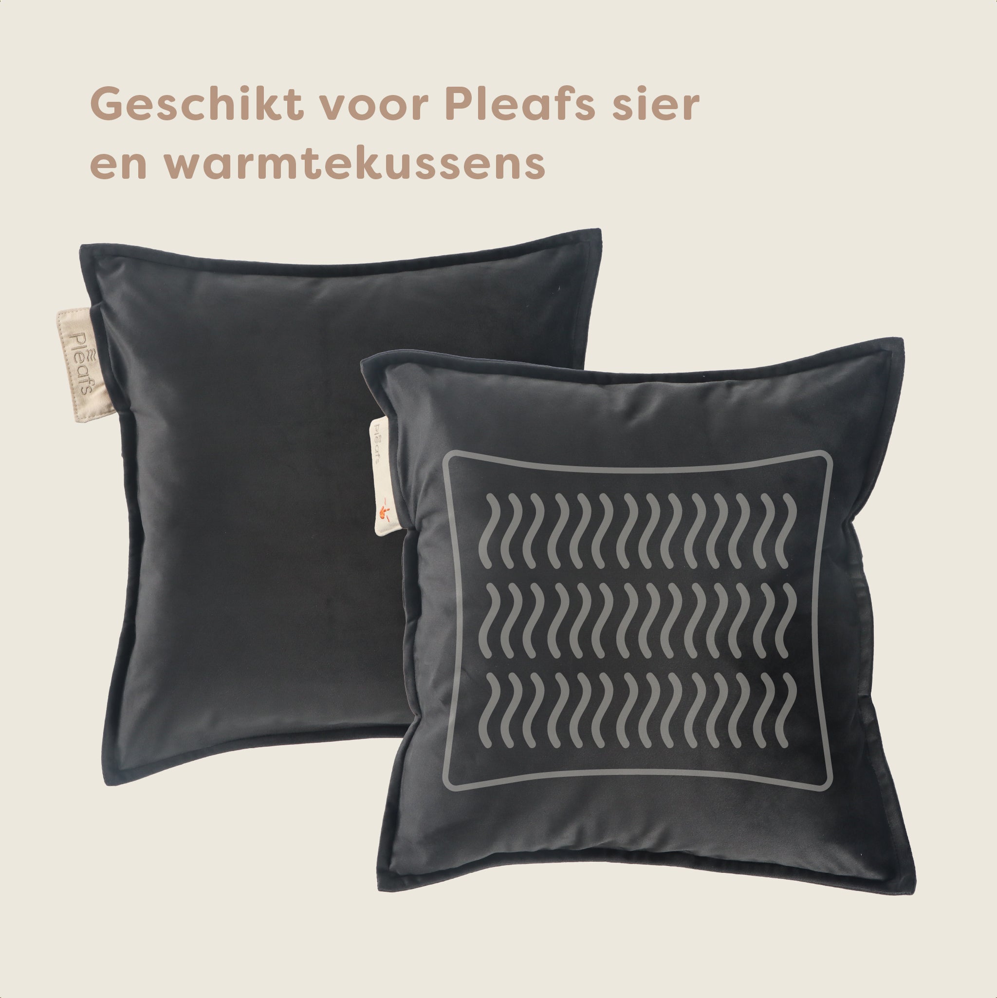 Pleafs® Hoes Plush 45x45cm Onyx