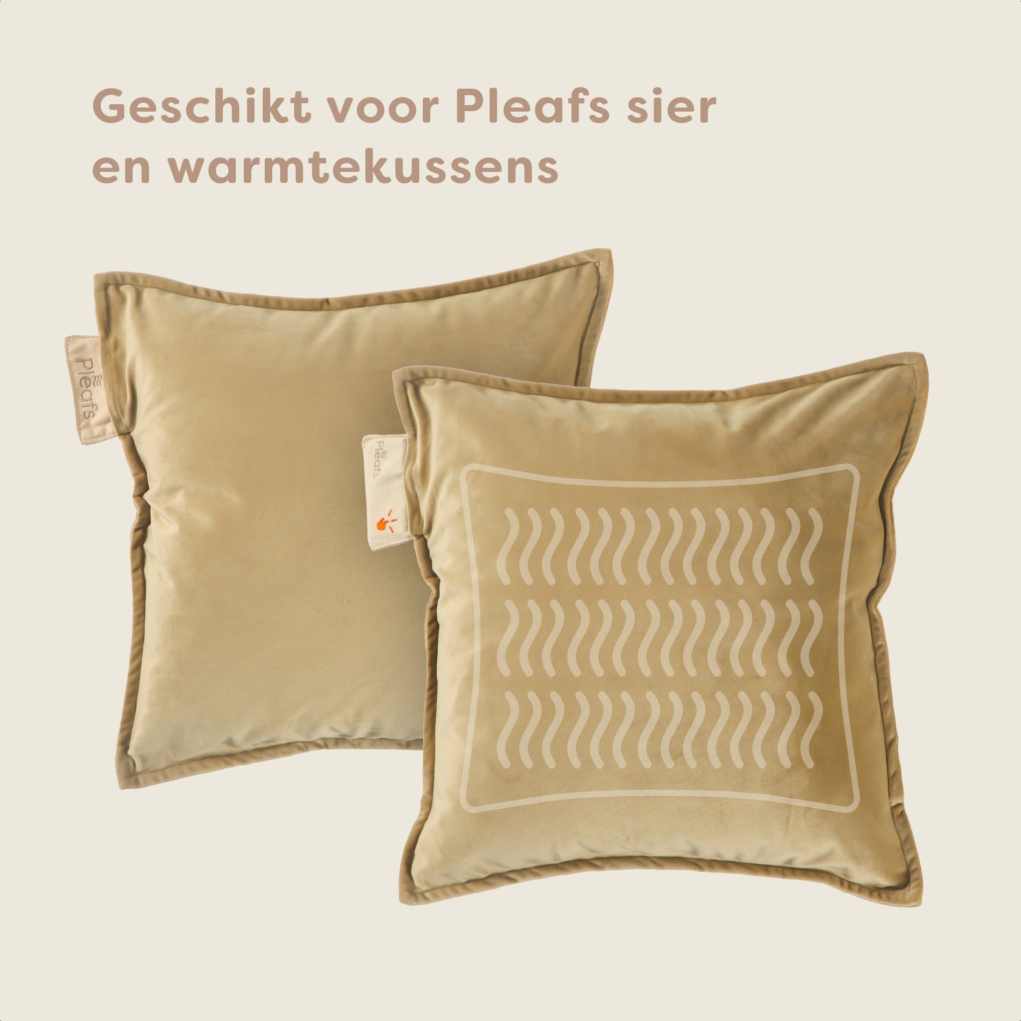 Pleafs® Hoes Plush 45x45cm Crewel Tan