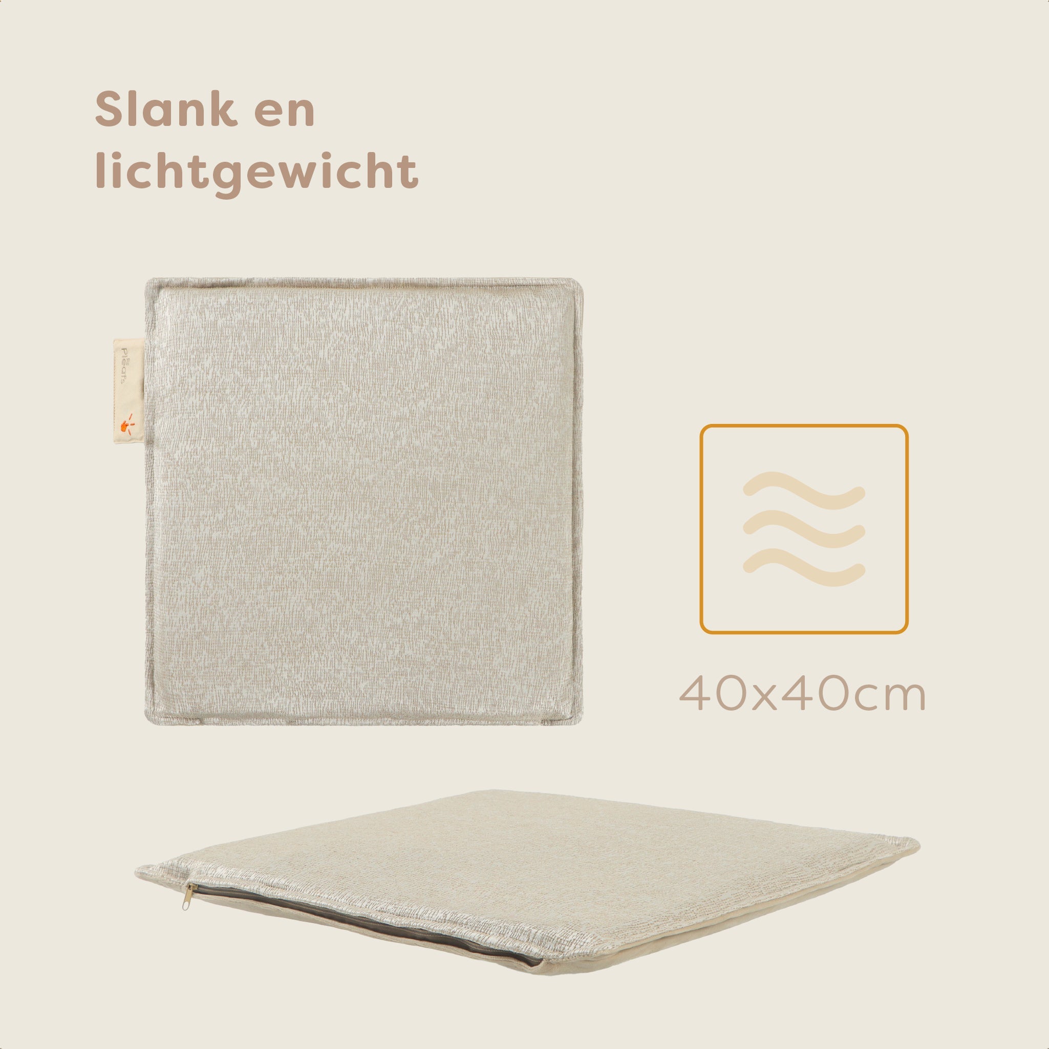 Pleafs® Warmtezitkussen Boho 40x40cm Dark Vanilla