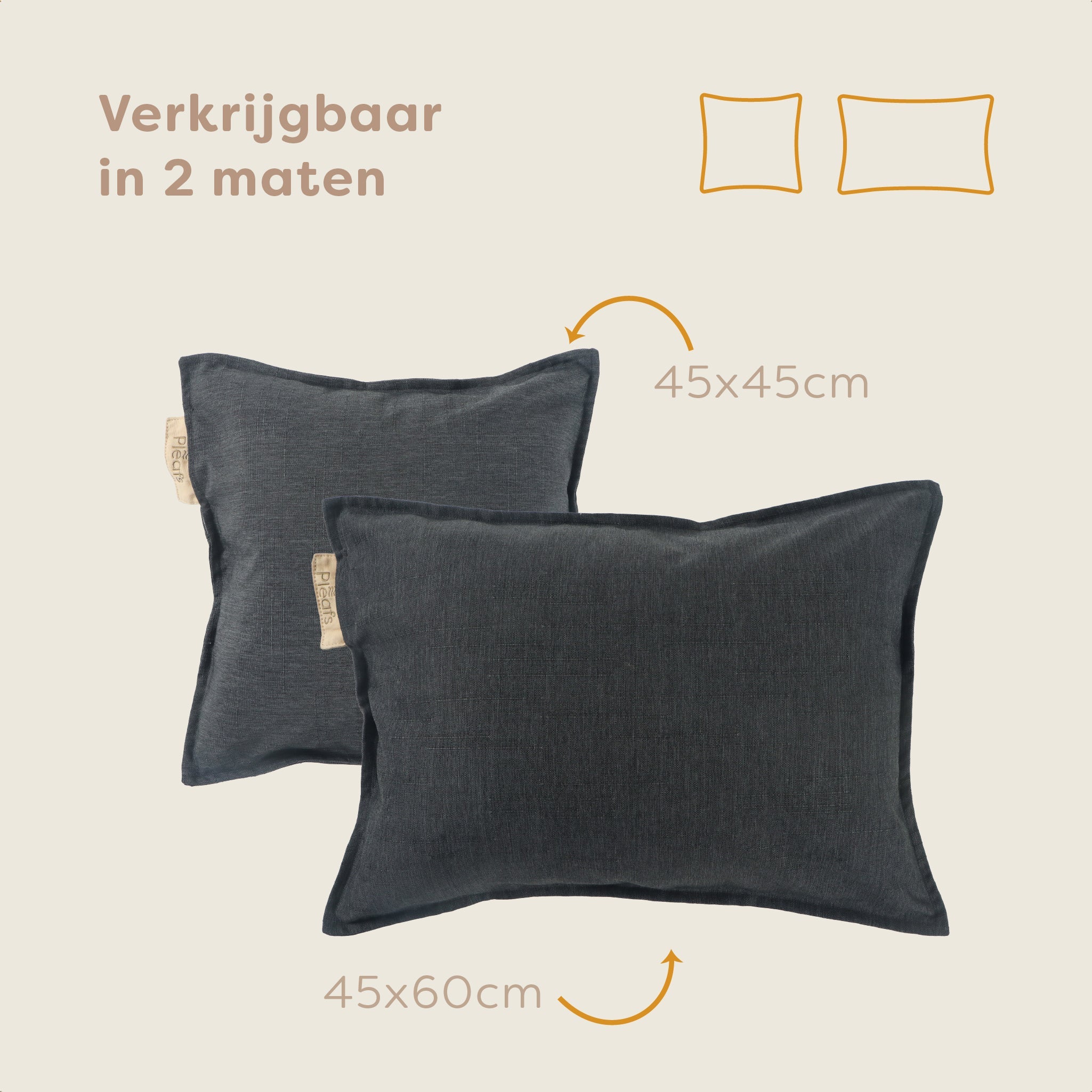 Pleafs® Sierkussen Outdoor 45x60cm Carbon