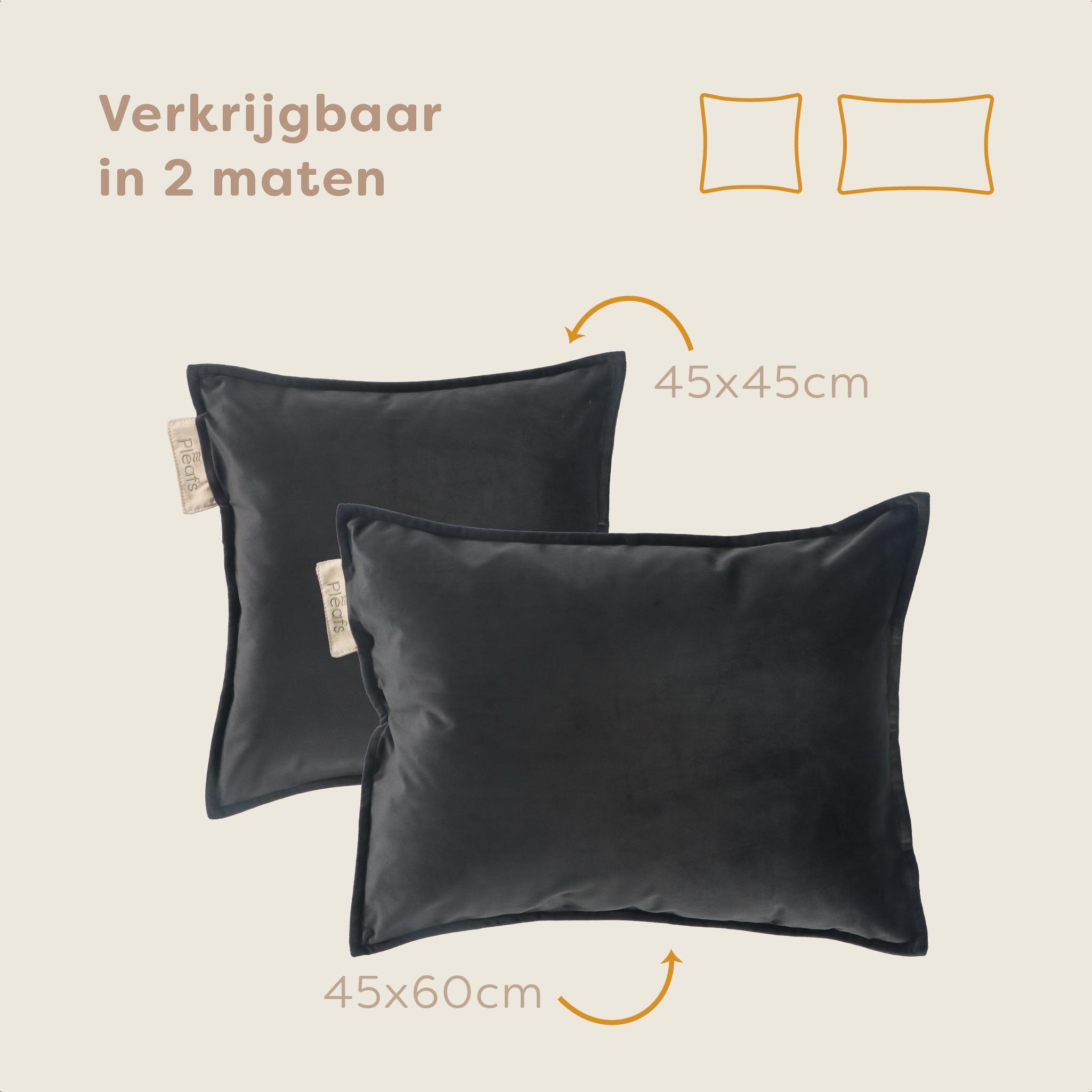 Pleafs® Sierkussen Plush 45x60cm Onyx