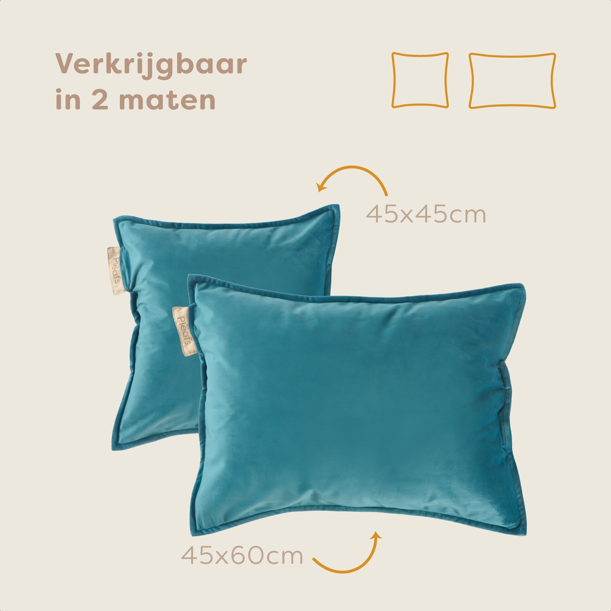 Pleafs® Sierkussen Plush 45x60cm Wedgewood