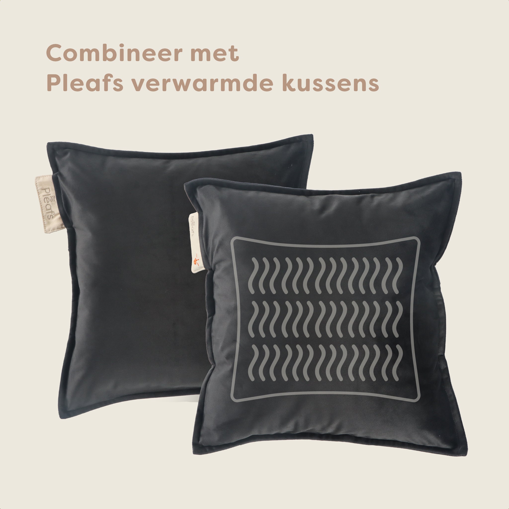 Pleafs® Sierkussen Plush 45x45cm Onyx