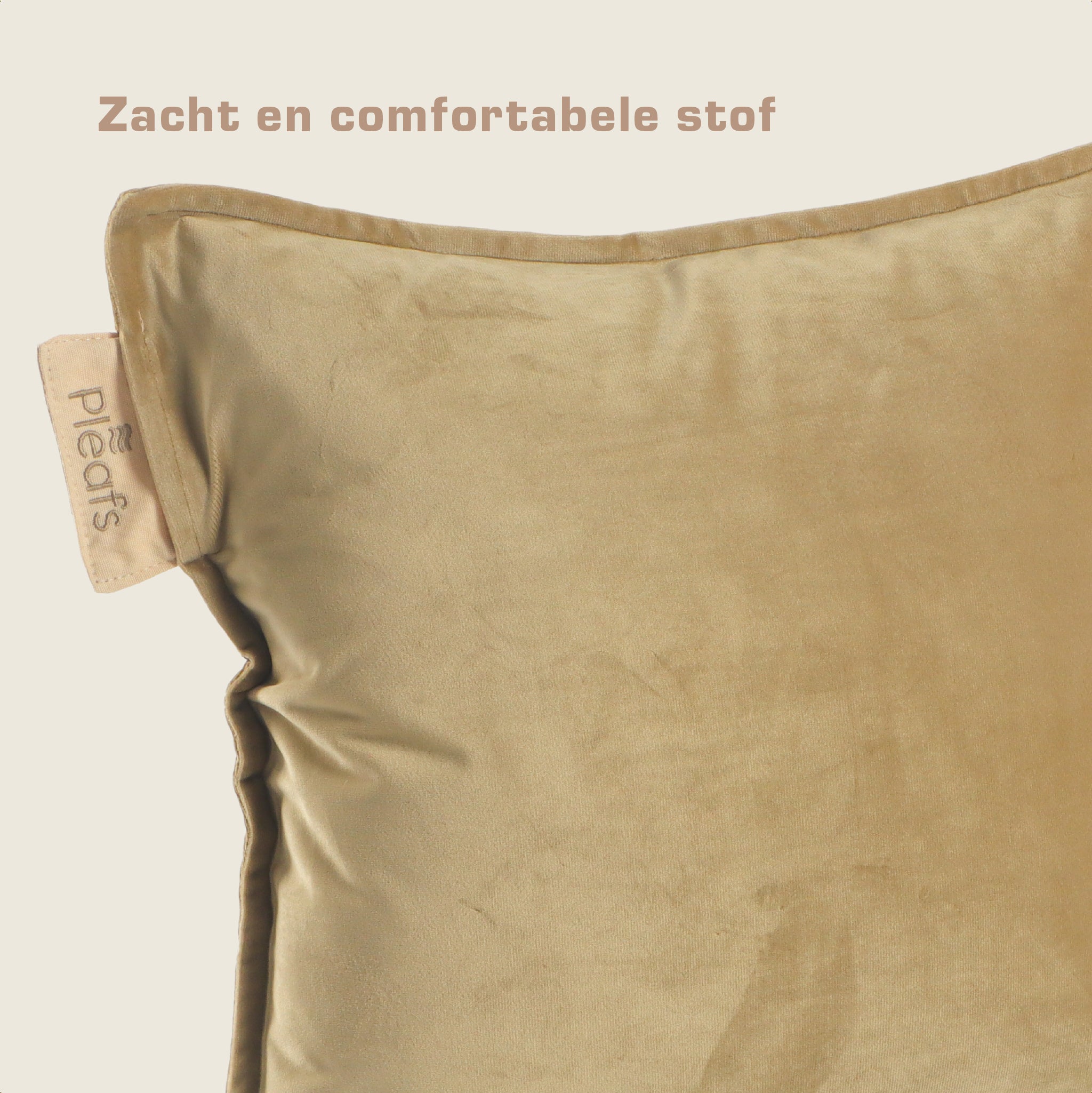 Pleafs® Sierkussen Plush 45x45cm Crewel Tan