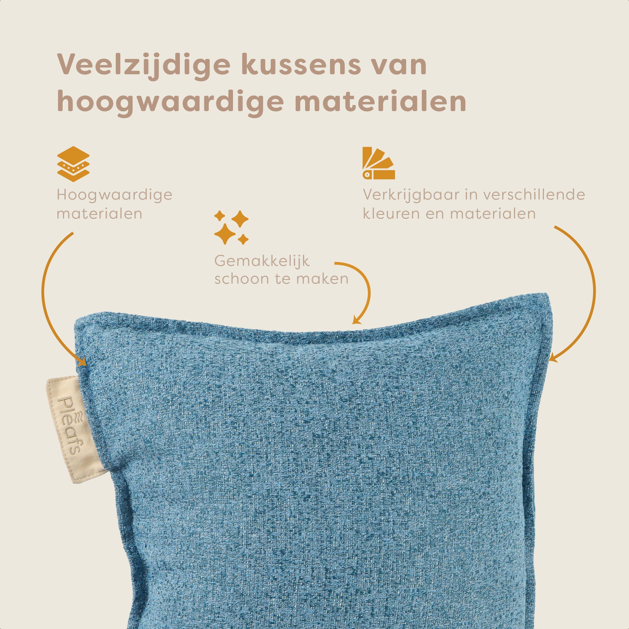 Pleafs® Sierkussen Nomad 45x45cm Shadow Blue