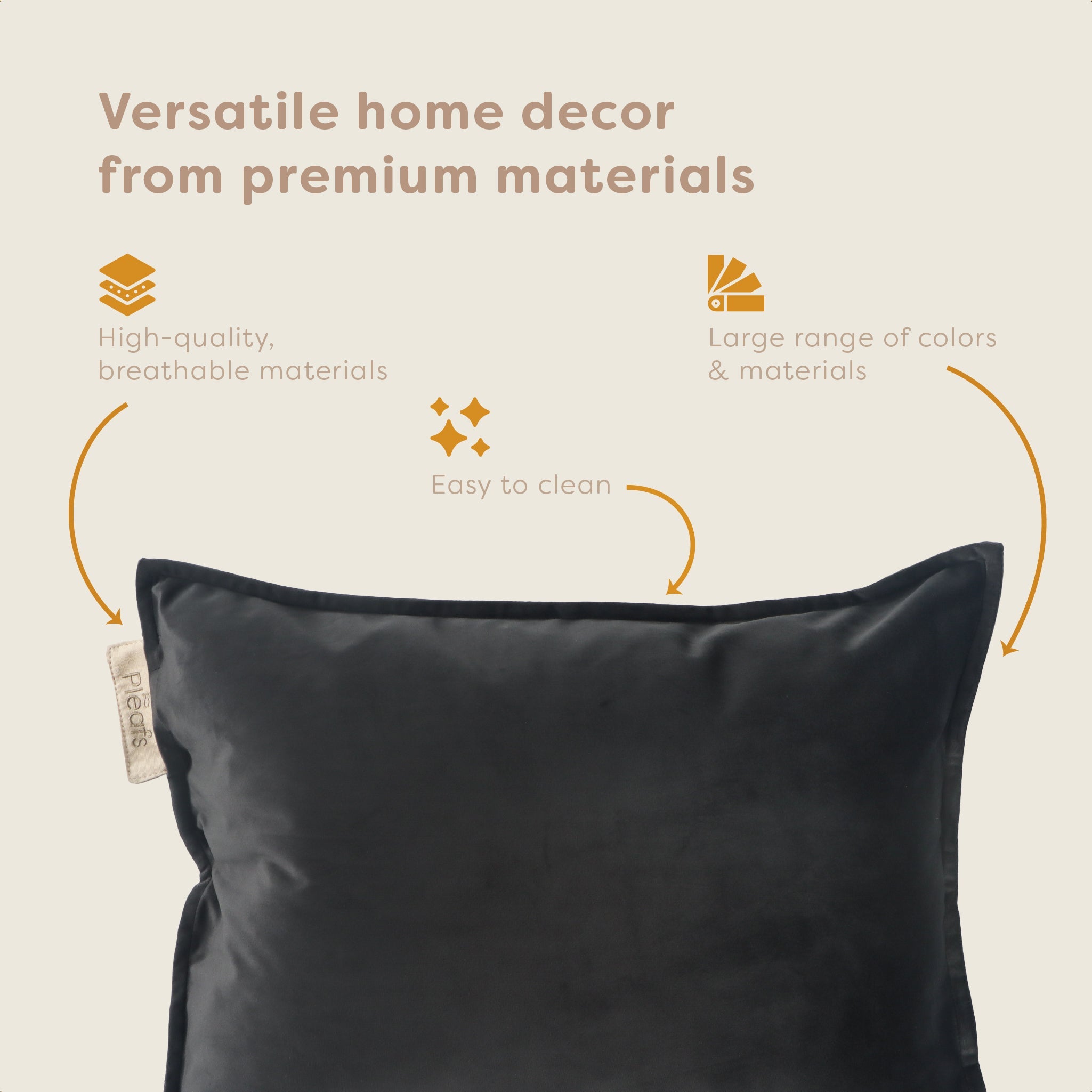 Pleafs® Sierkussen Plush 45x60cm Onyx