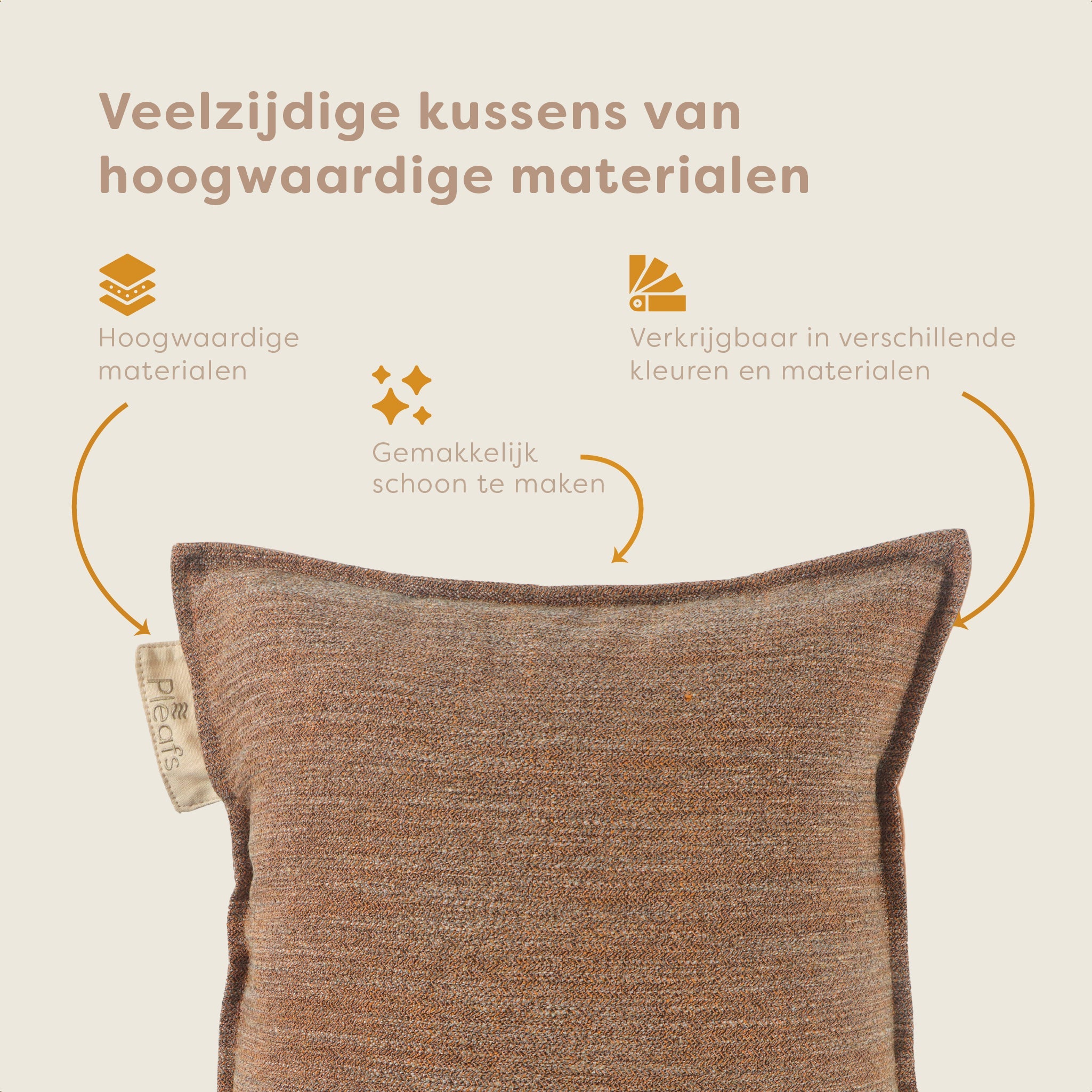 Pleafs® Sierkussen Boho 45x45cm Spiced Cider
