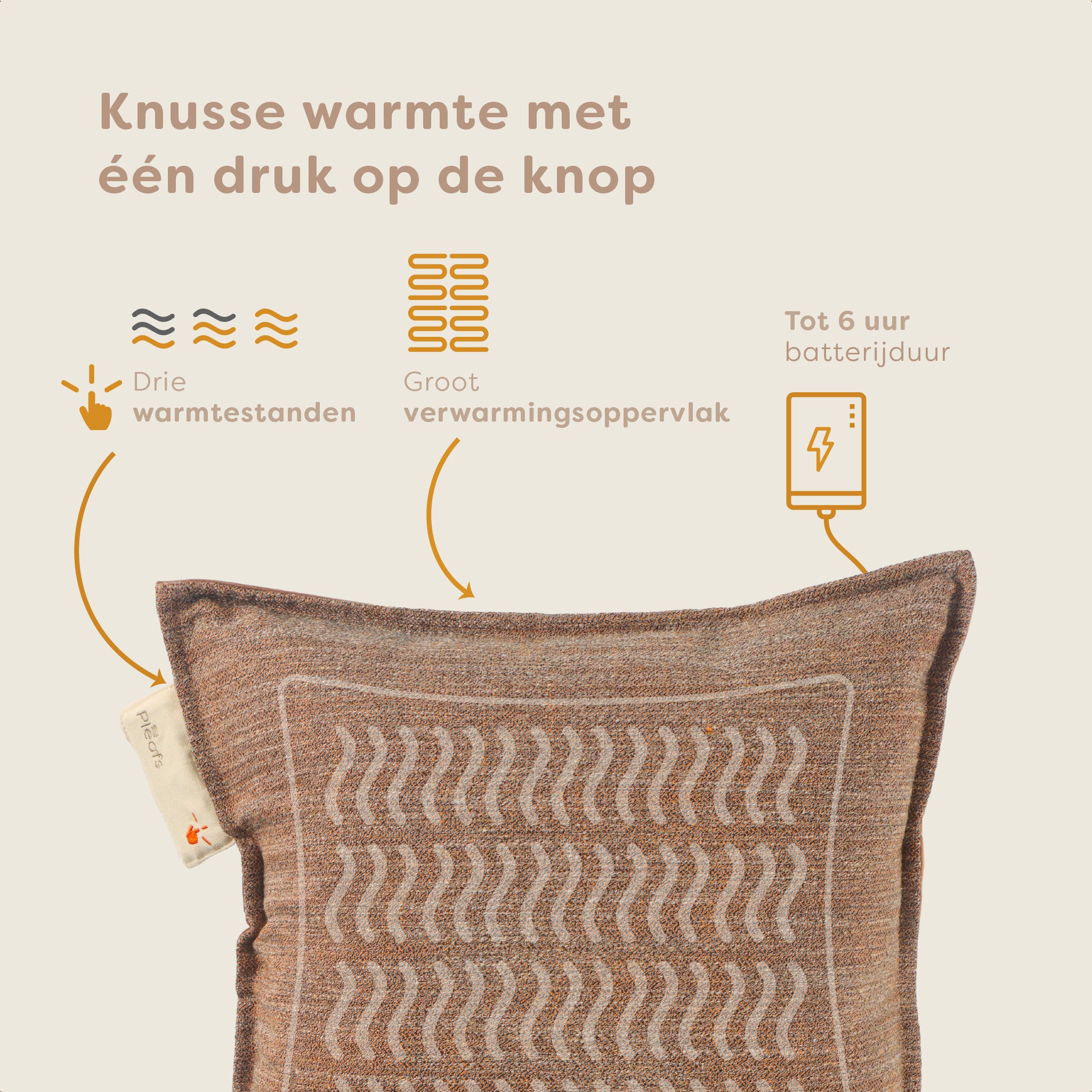 Pleafs® Warmtekussen Boho 45x45cm Spiced Cider