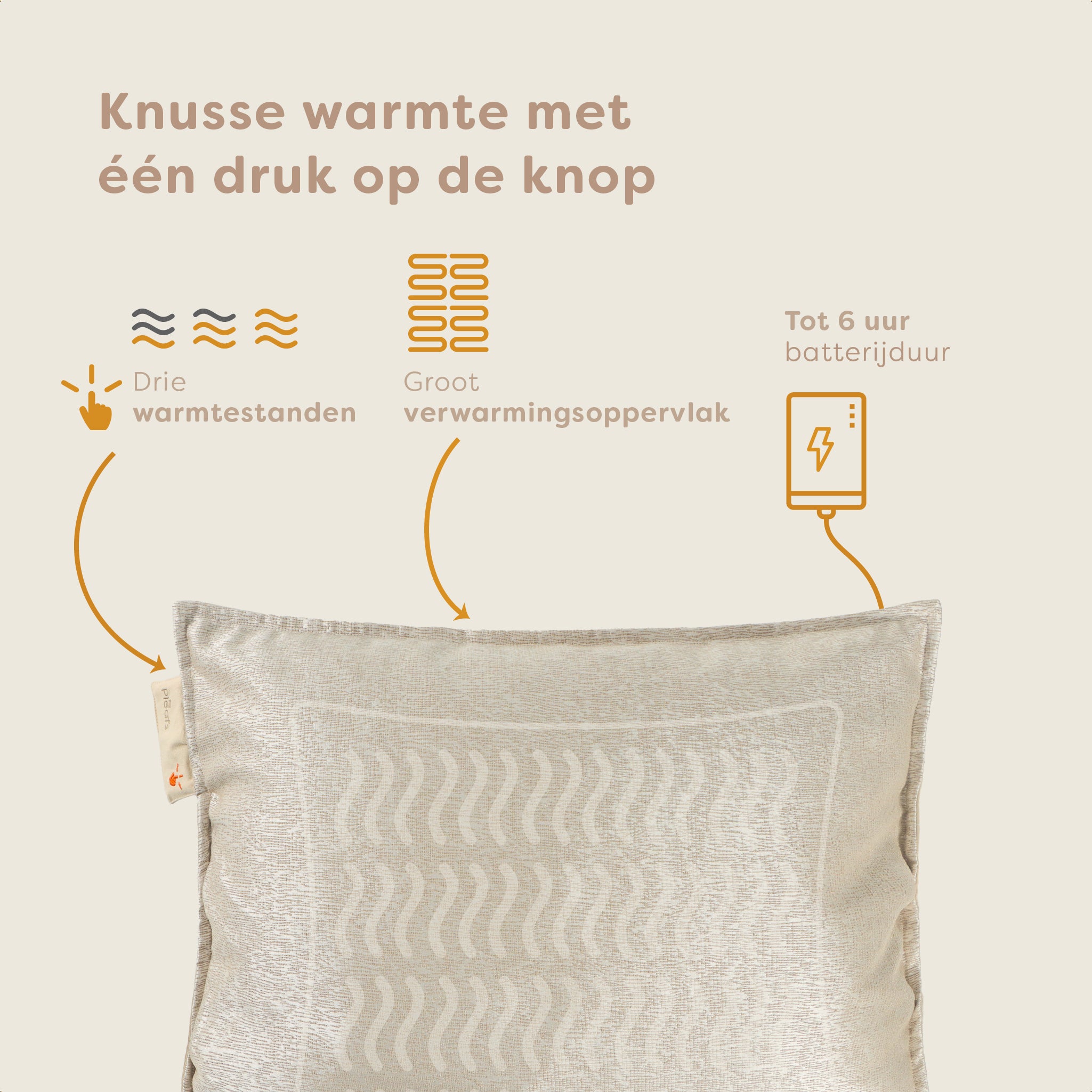 Pleafs® Warmtekussen Boho 45x60cm Dark Vanilla