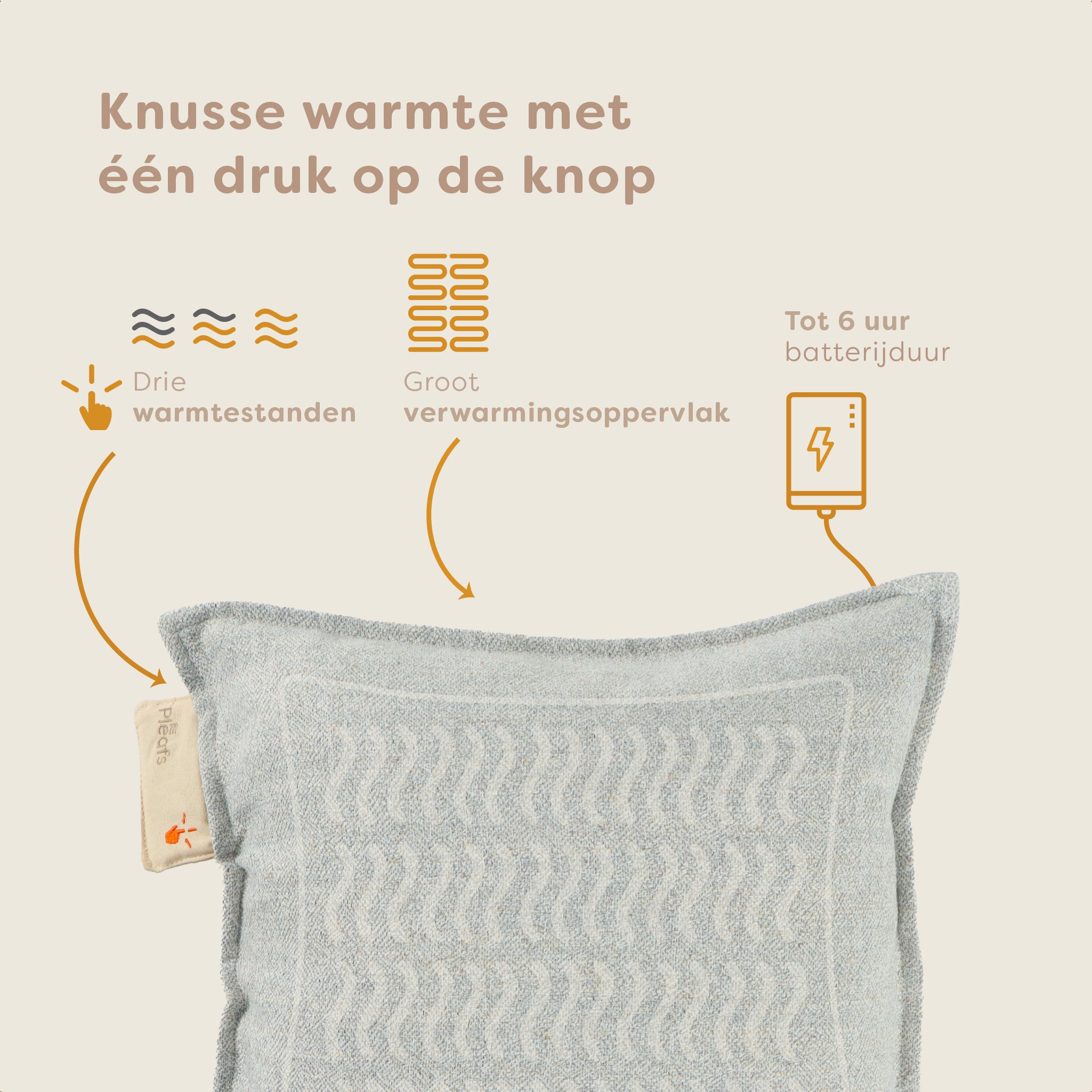 Pleafs® Warmtekussen Nomad 45x45cm Close Knit