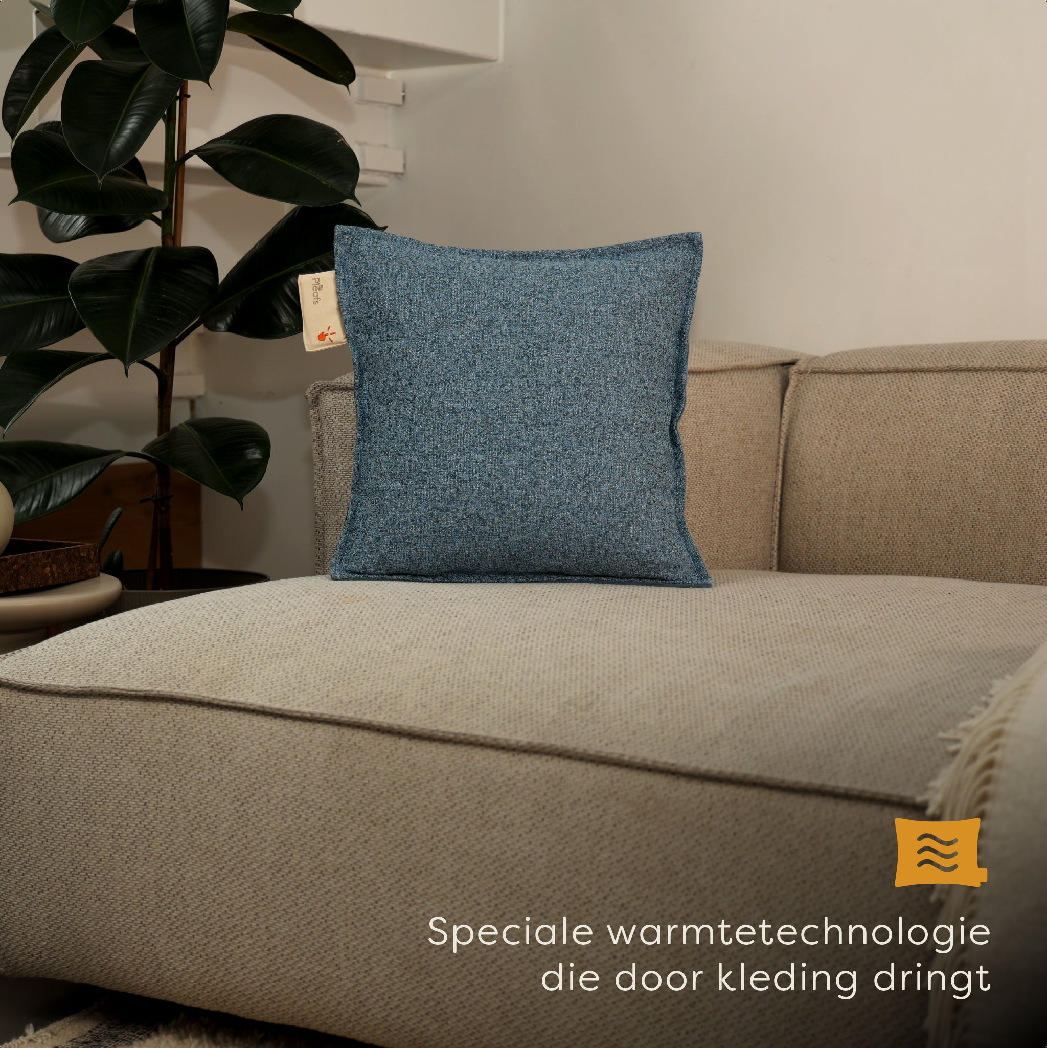 Pleafs® Warmtekussen Nomad 45x45cm Shadow Blue