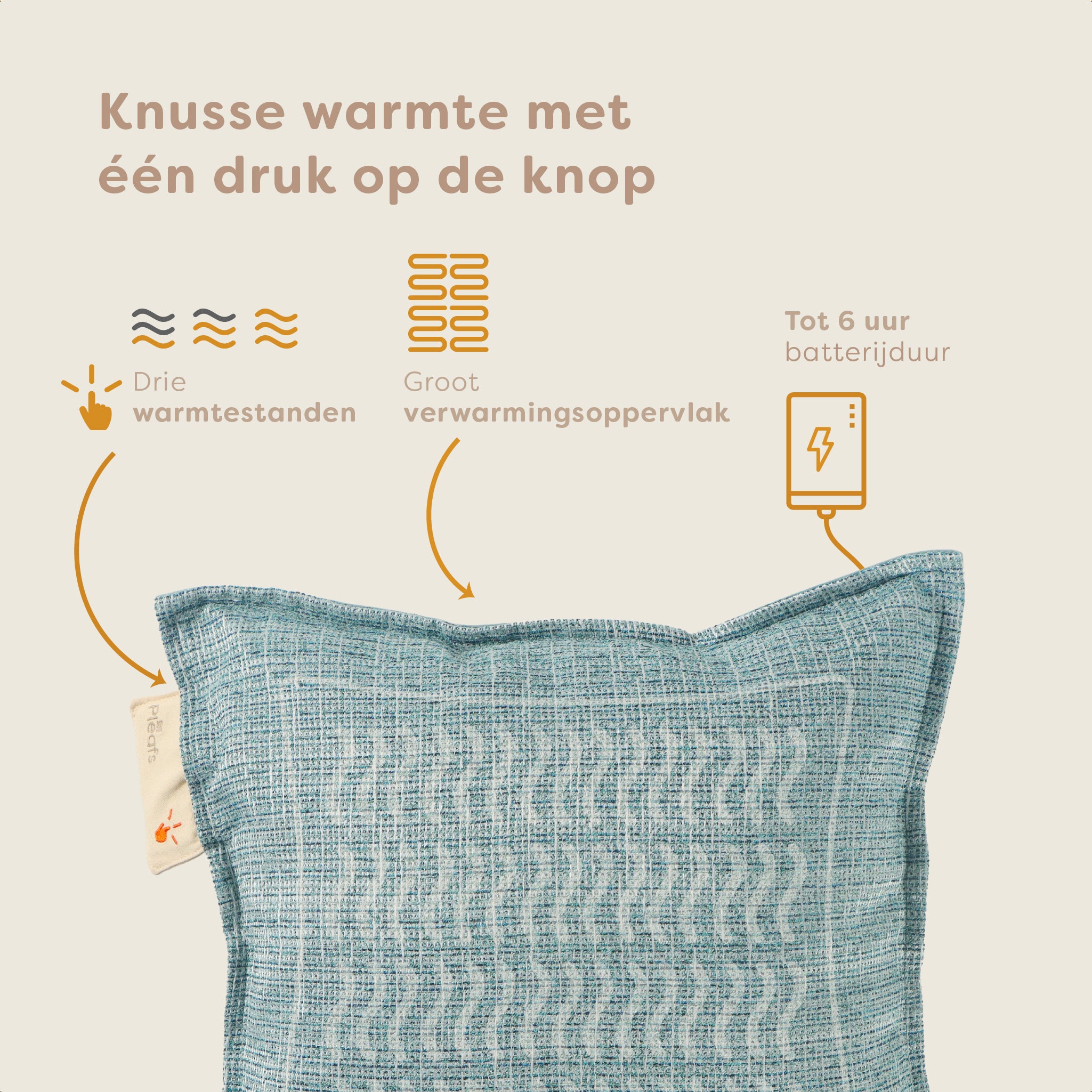 Pleafs® Warmtekussen Nomad 45x45cm Sirocco