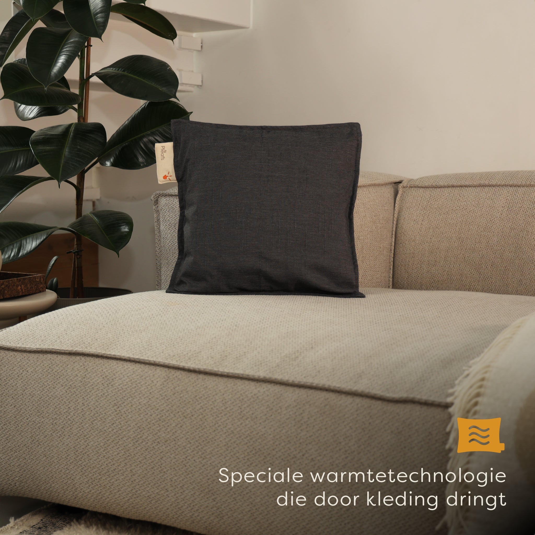 Pleafs® Warmtekussen Outdoor 45x45cm Carbon