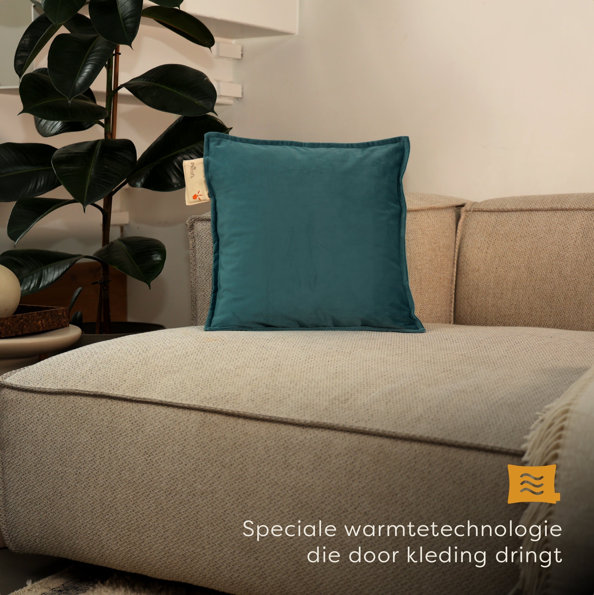 Pleafs® Warmtekussen Plush 45x45cm Wedgewood