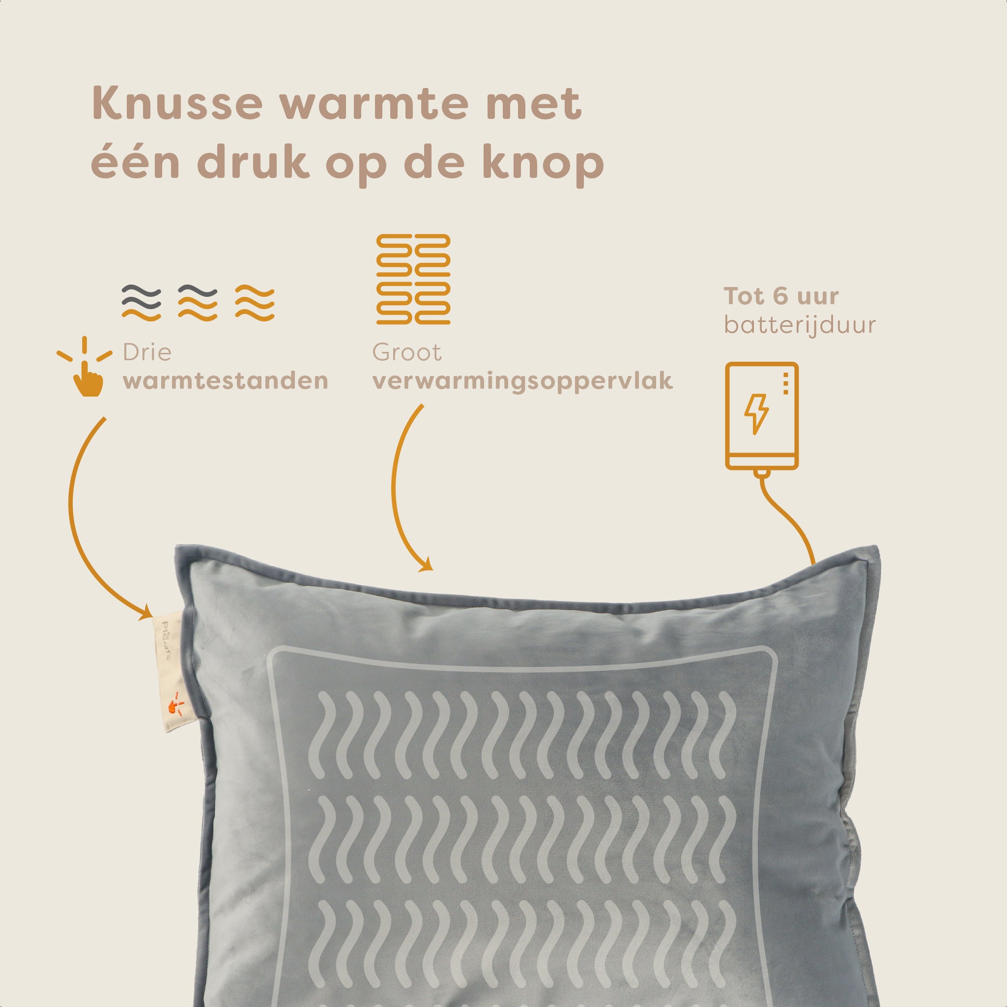 Pleafs® Warmtekussen Plush 45x60cm Black Coral