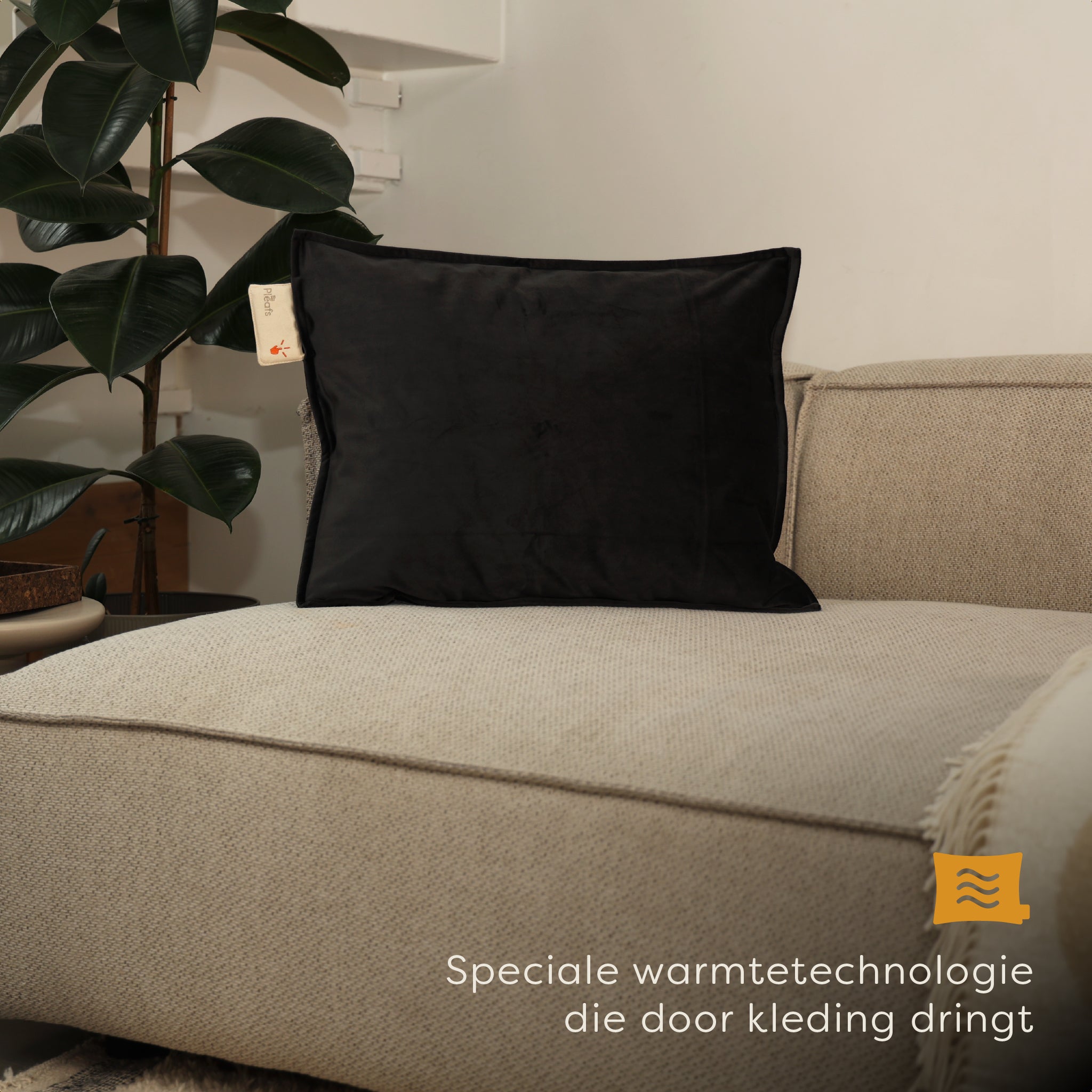 Pleafs® Warmtekussen Plush 45x60cm Onyx
