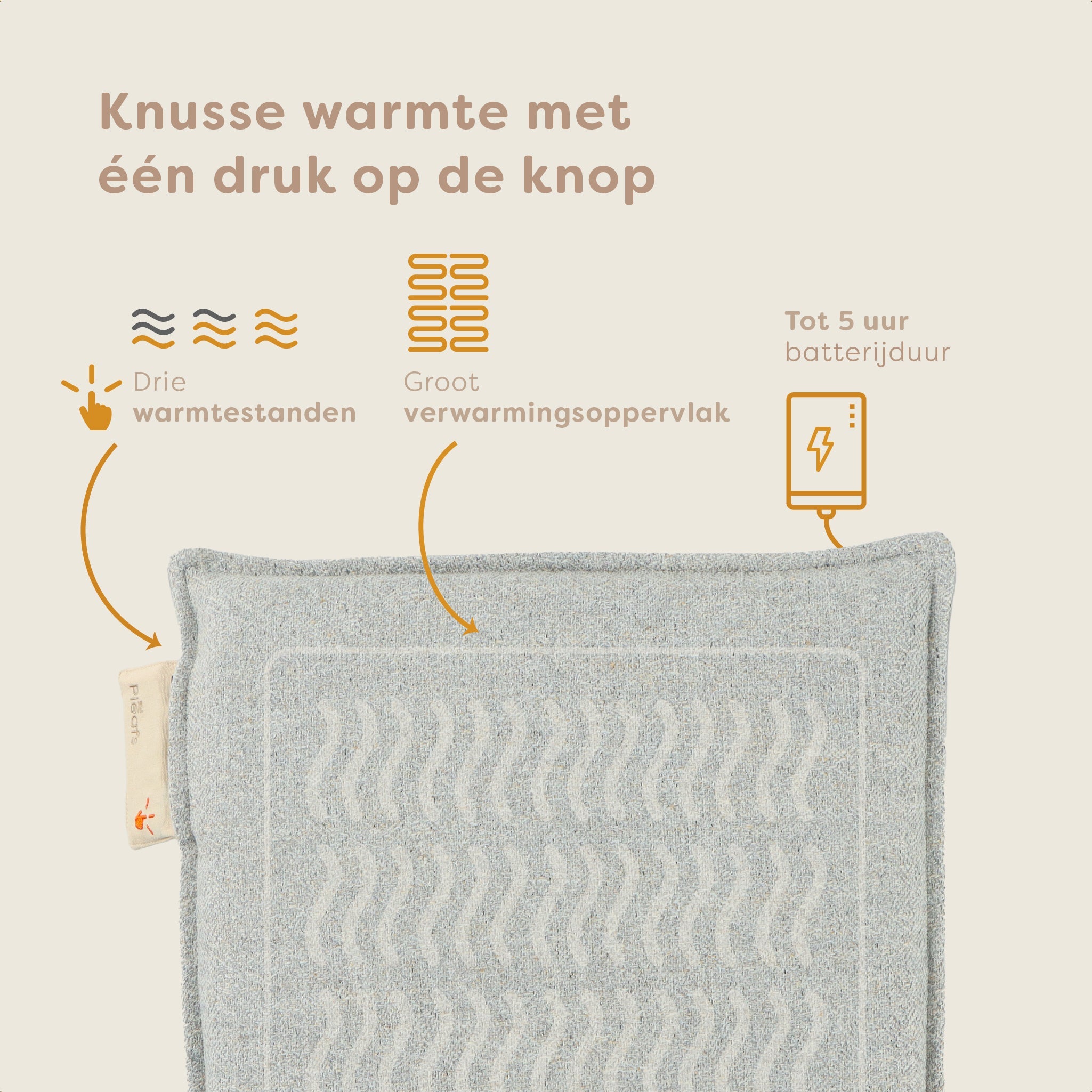 Pleafs® Warmtezitkussen Nomad 40x40cm Close Knit