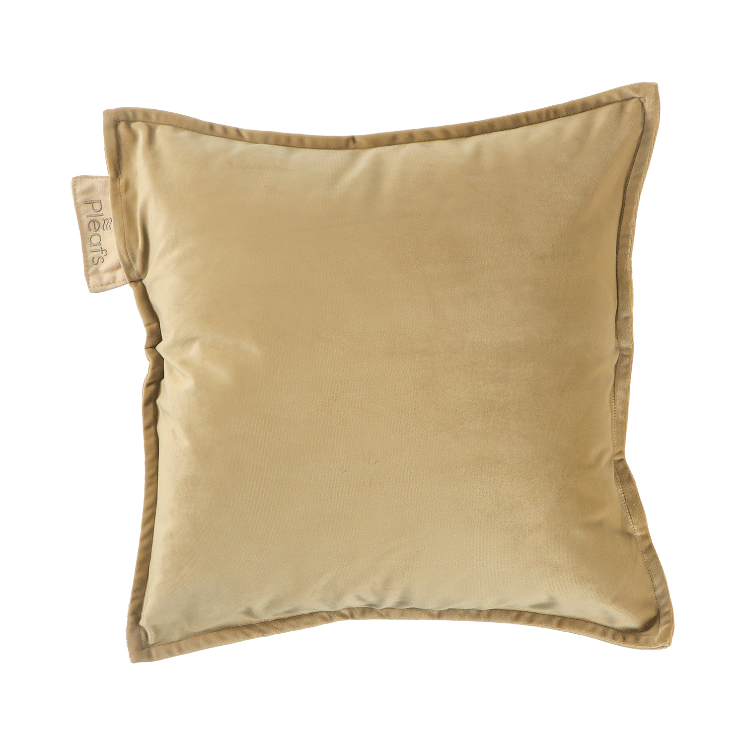 sierkussen plush binnen 45x45 crewel tan voorkant