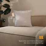 warmtekussen outdoor draadloos electrisch oplaadbaar buiten 45x45 spanich grey interieur