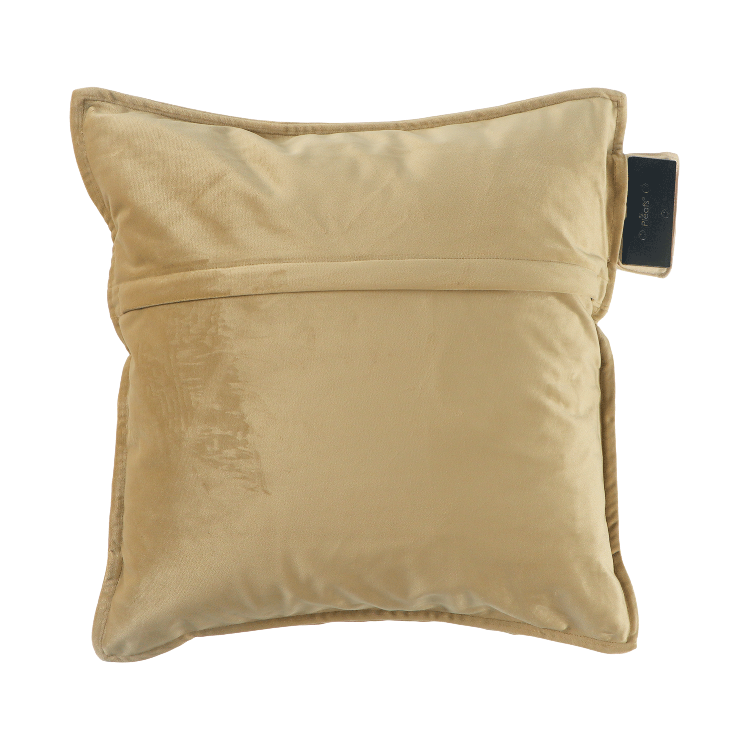 warmtekussen plush draadloos electrisch oplaadbaar binnen 45x45 crewel tan achterkant