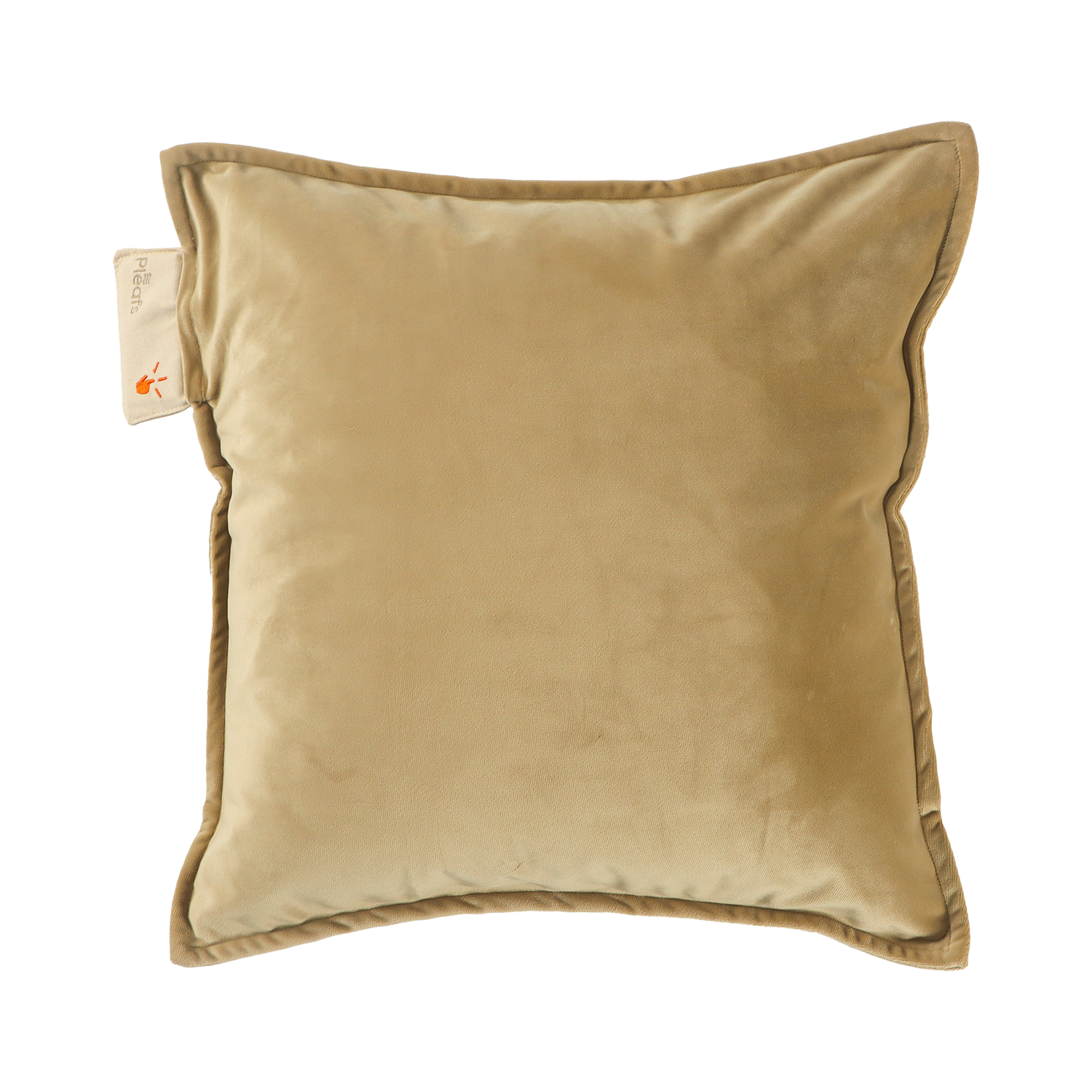 warmtekussen plush draadloos electrisch oplaadbaar binnen 45x45 crewel tan voorkant