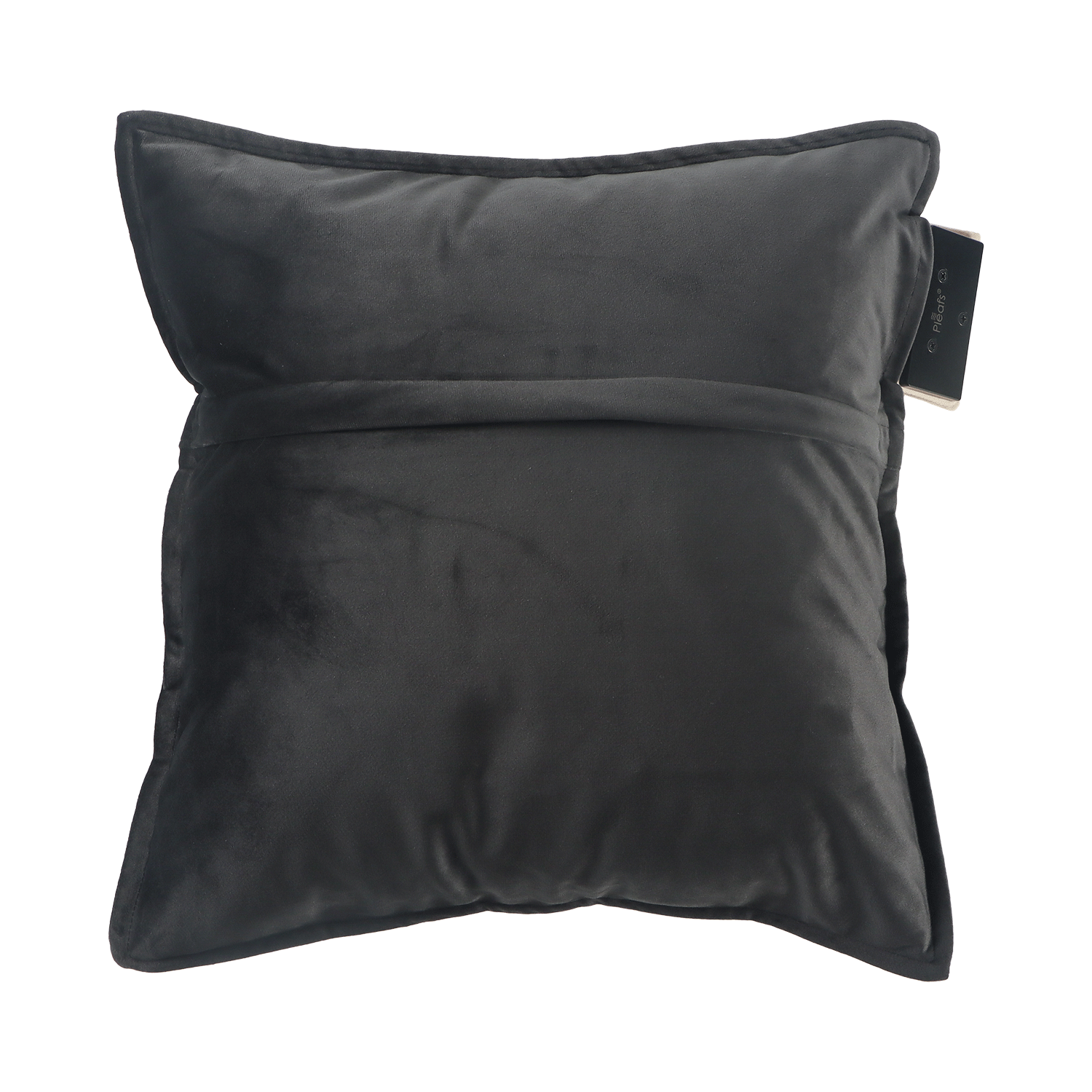 warmtekussen plush draadloos electrisch oplaadbaar binnen 45x45 onyx achterkant