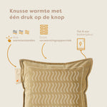 Pleafs® Warmtekussen Plush 45x45cm Crewel Tan